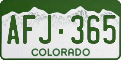 CO license plate AFJ365