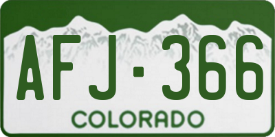 CO license plate AFJ366