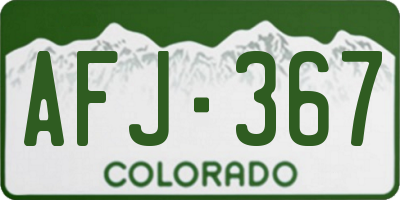 CO license plate AFJ367