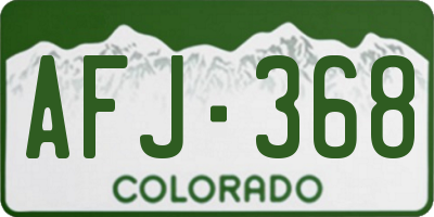 CO license plate AFJ368