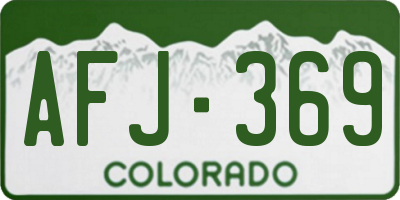 CO license plate AFJ369