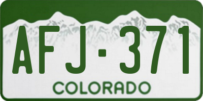 CO license plate AFJ371