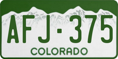 CO license plate AFJ375