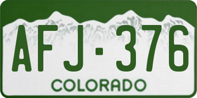 CO license plate AFJ376