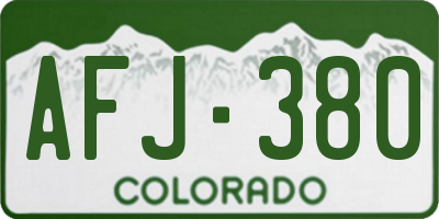 CO license plate AFJ380