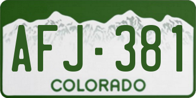 CO license plate AFJ381