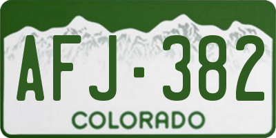 CO license plate AFJ382