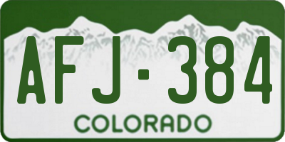 CO license plate AFJ384