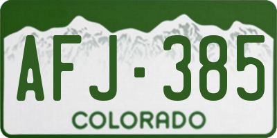 CO license plate AFJ385