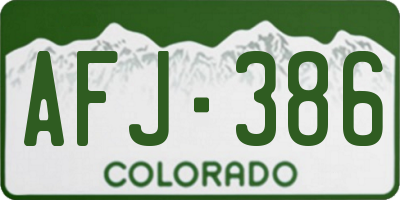 CO license plate AFJ386
