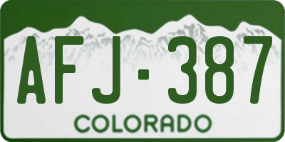 CO license plate AFJ387