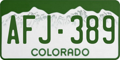 CO license plate AFJ389