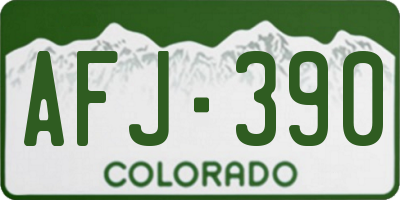 CO license plate AFJ390