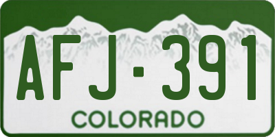 CO license plate AFJ391