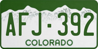 CO license plate AFJ392