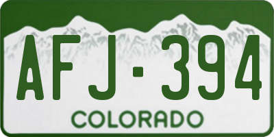 CO license plate AFJ394