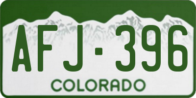 CO license plate AFJ396