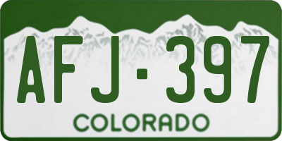 CO license plate AFJ397