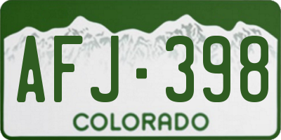 CO license plate AFJ398
