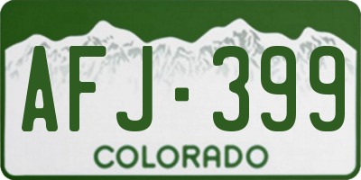 CO license plate AFJ399