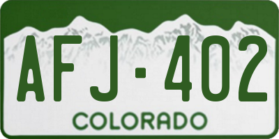 CO license plate AFJ402