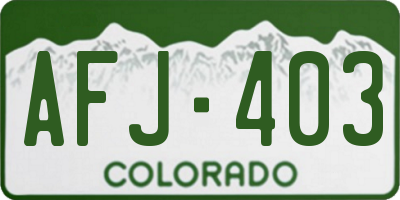 CO license plate AFJ403