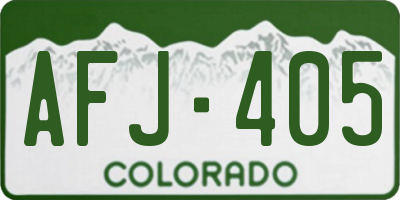 CO license plate AFJ405