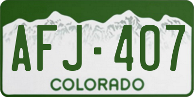 CO license plate AFJ407