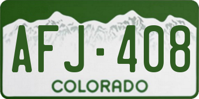 CO license plate AFJ408
