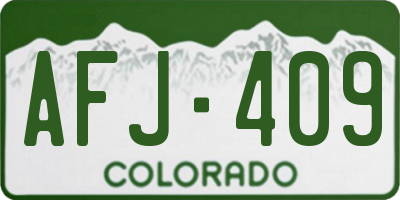 CO license plate AFJ409