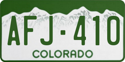 CO license plate AFJ410
