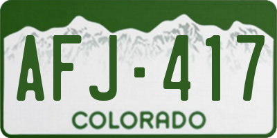 CO license plate AFJ417