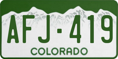 CO license plate AFJ419