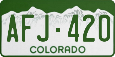 CO license plate AFJ420