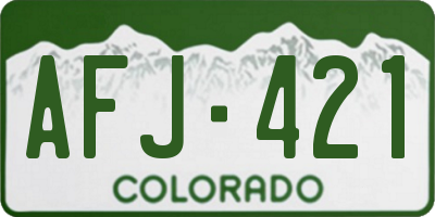CO license plate AFJ421