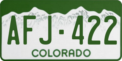CO license plate AFJ422
