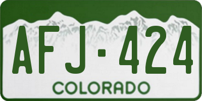 CO license plate AFJ424