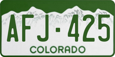 CO license plate AFJ425