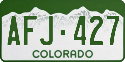 CO license plate AFJ427