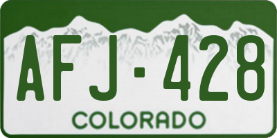 CO license plate AFJ428