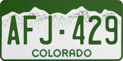 CO license plate AFJ429
