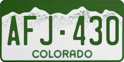 CO license plate AFJ430