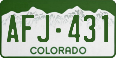 CO license plate AFJ431