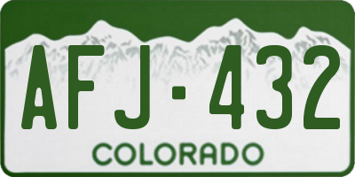 CO license plate AFJ432