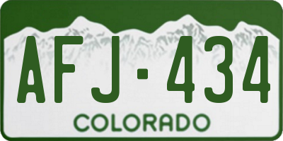 CO license plate AFJ434