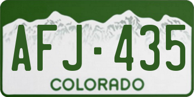 CO license plate AFJ435