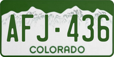 CO license plate AFJ436