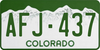 CO license plate AFJ437