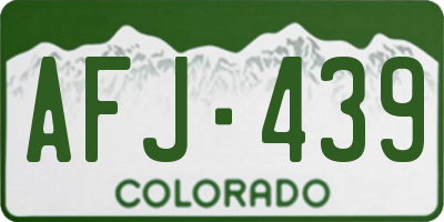 CO license plate AFJ439