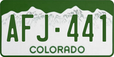 CO license plate AFJ441